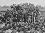 Link to Enlarged View of POWs Celebrating Their Liberation